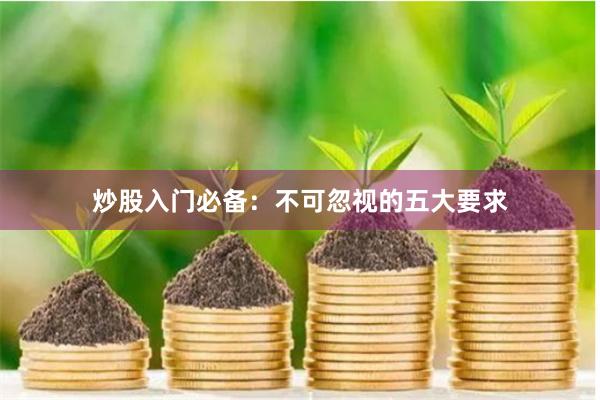 炒股入门必备：不可忽视的五大要求